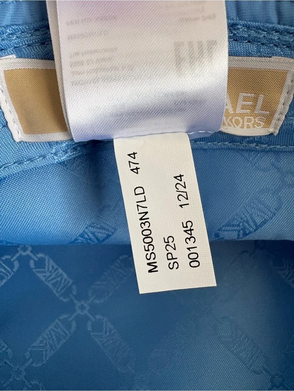 Michael Kors Blue Bucket Hat One Size Logo Solid Polyester Women